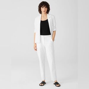 Eileen Fisher NWT Cotton Blend Ponte Slim Pant High Waisted Ankle White Size S/P